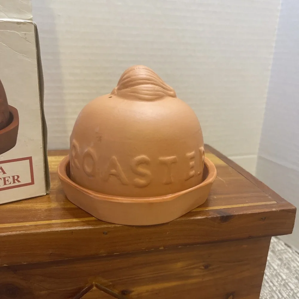 Terra Cotta Garlic Roaster‎ Kitchen Cooking Clay Cookware with Box